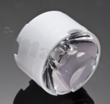 Lens for LED high power; mid power; angle: 5 to 18 degrees FWHM; Number of LEDs: 1; Dimensions: round 22mm; Height: 14.8mm; meterial: PMMA; PC; Fastening: tape; pin
