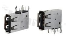 Socket USB 1xA; vertical; black insulator