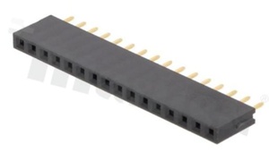 Pin Header; pitch 2.54mm; 1x16 pins; assembly: THT; female; straight; single row