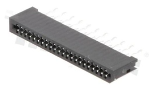 Non-ZIF connector for FFC/FPC; pitch 1.00mm; 22-contacts; THT; top entry