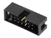 Full shrouded header for PCB; pitch 2.54mm; 14-contacts; THT; male; top entry