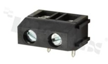 PCB terminal block; pitch 7.50mm; 2-ways; R/A; wire range 2.5mm2; with screws for a flat screwdriver; brass cage; black color; UL 250V/16A