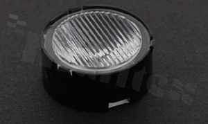 Lens for LED high power; angle: oval 19 x 35 degrees ; Number of LEDs: 1; Dimensions: round 22.4mm; Height: 9.37mm; material: PMMA; Fastening: screw; frame
