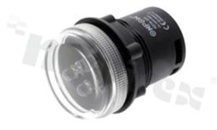 Lampka sygnalizacyjna; 30mm; zacisk śrubowy; poliamid; podświetlenie czerwone, zielone i żółte; LED 220/380V.