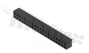 Listwa stykowa do PCB; w rastrze 2.00mm; 2x20 styków; montaż: THT; żeńska; prosta; dwurzędowe