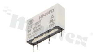 Przekaźnik elektromagnetyczny; prąd znamionowy 5A; napięcie cewki 12VDC; pojedynczy styk zwierny (1A); 5A/30VDC; 5A/250VAC