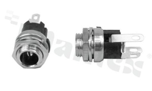 Gniazdo zasilające do PCB; męskie; kątowe; średnica kołka 2.5mm; średnica otworu 6.3mm; montaż: do panela