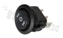 Miniaturowy przełącznik typu Rocker; jednobiegowy; 3-pozycyjny; O: 20.2mm; konektory DPDT; przycisk czarny; 6A/250V