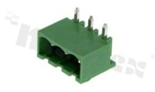Pluggable terminal block; pitch 5.00mm; 3-ways; male; R/A pin header; closed type; UL 300V/8A; TUV:250V/7A