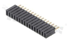 Listwa stykowa do PCB; w rastrze 1.27mm; 1x16 styków; montaż: THT; żeńska; prosta; jednorzędowe