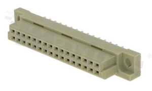 Złącze DIN typu Half B; żeńskie; połówkowe; 2x16 styków; proste; L=4mm