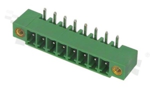 Listwa zaciskowa rozłączalna; w rastrze 3.81mm; 8-torowa; męska; kątowa; zabudowana; z zaczepem śrubowym; UL 300V/10A; TUV:300V/10.5A