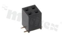 Listwa stykowa do PCB; w rastrze 2.54mm; 2x2 styków; montaż: SMD; żeńska; prosta; dwurzędowe 