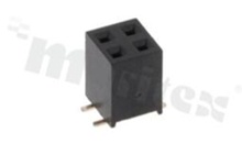 Pin Header; pitch 2.54mm; 2x2 pins; assembly: SMD; female; straight; double row