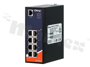 Managed Gigabit PoE Ethernet switch with 8x10/100/1000Base-T(X) ports; operating temperature -40+70 deg.C -40+70 st.C; supply 12...48VDC; DIN