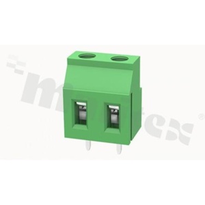Listwa zaciskowa do PCB; w rastrze 7.62mm; 2-torowa; pionowa; na przewód 0.5-2.5mm2 (AWG 26-12); ze śrubami na wkrętak krzyżakowy; klatka mosiężna; zielona; UL 300V/20A, TUV 250V/20A