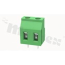 Listwa zaciskowa do PCB; w rastrze 7.62mm; 2-torowa; pionowa; na przewód 0.5-2.5mm2 (AWG 26-12); ze śrubami na wkrętak krzyżakowy; klatka mosiężna; zielona; UL 300V/20A, TUV 250V/20A