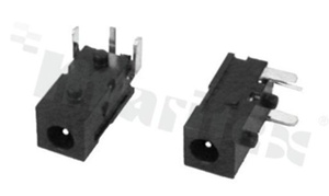 Gniazdo zasilające do PCB; męskie; kątowe; średnica kołka 0.65mm; średnica otworu 2.75mm; montaż: THT