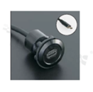 USBC3.1 socket; female; mounting hole 22mm; USBC3.1 male plug connection; cable length 100cm; black; aluminum alloy.