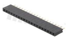 Listwa stykowa do PCB; w rastrze 2.54mm; 1x20 styków; montaż: THT; żeńska; prosta; jednorzędowe