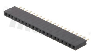 Listwa stykowa do PCB; w rastrze 2.54mm; 1x20 styków; montaż: THT; żeńska; prosta; jednorzędowe