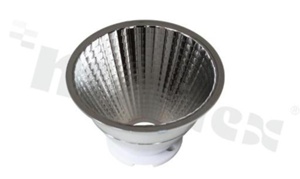 Reflector for LED COB; angle: 24 degrees ; Number of LEDs: 1; Dimensions: round 75mm; Height: 44.2mm; material: aluminium; Fastening: socket