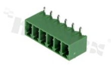 Listwa zaciskowa rozłączalna; w rastrze 3.81mm; 6-torowa; męska; kątowa; zabudowana; UL 300V/8A; TUV:250V/7A