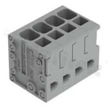Listwa zaciskowa do PCB; przewód-płytka; na przewód 0.2 - 6.0 mm2 (24-10AWG); raster 5.0 mm; 6-torowa.; kąt ułożenia przewodu względem płytki: 90; Push-in; szary; 300V/26A