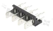Terminal block; pitch 7.62mm; 4-contacts; THT; male; straight entry; 250V/25A; do konektorów faston 6.3x0.8mm