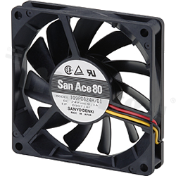 Wentylator; DC; 12VDC; 80x80x15mm; 0.91m3/min; 31.0dB.