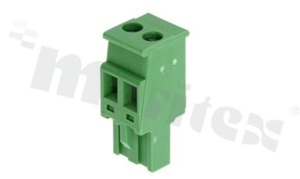 Listwa zaciskowa rozłączalna; w rastrze 5.00mm; 2-torowa; żeńska; na przewód 2.50mm2 (28-12AWG); kierunek wtykania prostopadły do osi przewodów; styki z fosforobrązu; mosiężna klatka; UL 300V/15A