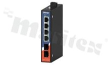 Switch przemysłowy PoE; Gigabit; niezarządzalny; 4 porty 10/100/1000Base-T(X) RJ45 PoE; 2 porty 100/1000Base-X SFP; temp. pracy: -40+75C; zasilanie redundantne: 48-57VDC; montaż na szynie DIN