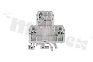 Złączka szynowa;2-poziomowa;3 zaciskowa na przewód 0,5-4mm2; zacisk śrubowy; szara; na szyne DIN; 690V/32A