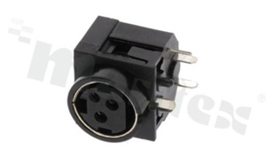 Gniazdo mocy do PCB; żeńskie; kątowe; 3-stykowe; 7.5 A/20V