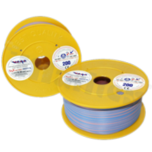 Przewód pojedynczy LGY/H05V-K; z wielodrutową miedzianą żyłą; niebieski/różowy; przekrój 0.35mm2; AWG 22; 500V; -40+105 st.C; 200m.