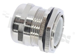 Cable gland PG21; niclek plated brass; PG21 13-18.0mm; flat O-ring; with lock nut; for wrench 30