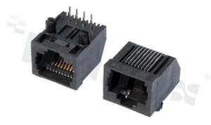 Gniazdo RJ45; 8-stykowe; montaż: THT; kątowe; gabaryt 8; grubość pokrycia 6u" Au