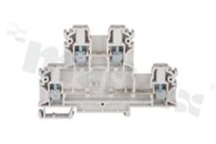 Installation terminal block; 2-level; 4-contacts; for wire 0,5-4mm2; screw terminal; grey; Din rail; 1000v/32A