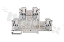 Installation terminal block; 2-level; 4-contacts; for wire 0,5-4mm2; screw terminal; grey; Din rail; 1000v/32A