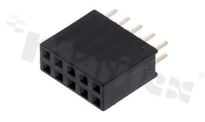 Listwa stykowa do PCB; w rastrze 2.54mm; 2x5 styków; montaż: THT; żeńska; prosta; dwurzędowe