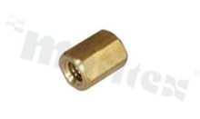 Tulejka dystansowa; mosiężna; sześciokątna; 310/5; gwint wew-wew; M3; 8mm