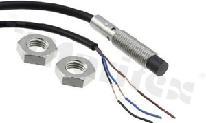 Proximity sensor; inductive; material: stainless steel; length: 42mm; thread: M8; unshielded; sensing distance: 4mm; power supply: 10-30V DC; PNP-NC; cable: 2m