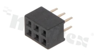 Pin Header; pitch 2.00mm; 2x3 pins; assembly: THT; female; straight; double row