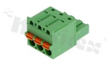 Pluggable terminal block; 3.50mm pitch; 3-ways; female; for wire 0.2-2.50mm2(26-12AWG); wire insertion direction same as plug-in direction; p.bronze contacts; brass cage; UL 300V/10A TUV 320V/20A