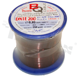 Insulated winding wire; with one layer of enamel insulation; diameter 0.85mm; SWG 21; -65+200 deg.C; 47m; 250g.