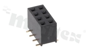 Pin Header; pitch 2.54mm; 2x4 pins; assembly: SMD; female; straight; double row