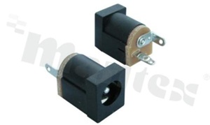 Gniazdo zasilające do PCB; męskie; proste; średnica kołka 2.0mm; średnica otworu 6.3mm; montaż: THT