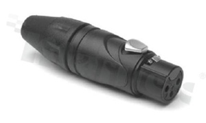 Wtyk XLR; żeński; 3 pinowe; prosty; na przewód; lutowane; czarny