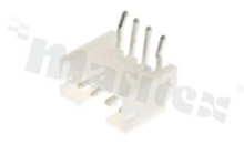 Header for PCB; pitch 2.00mm; 4-contacts; THT; male; side entry; 100V/2A