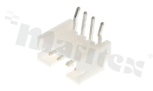 Header for PCB; pitch 2.00mm; 4-contacts; THT; male; side entry; 100V/2A